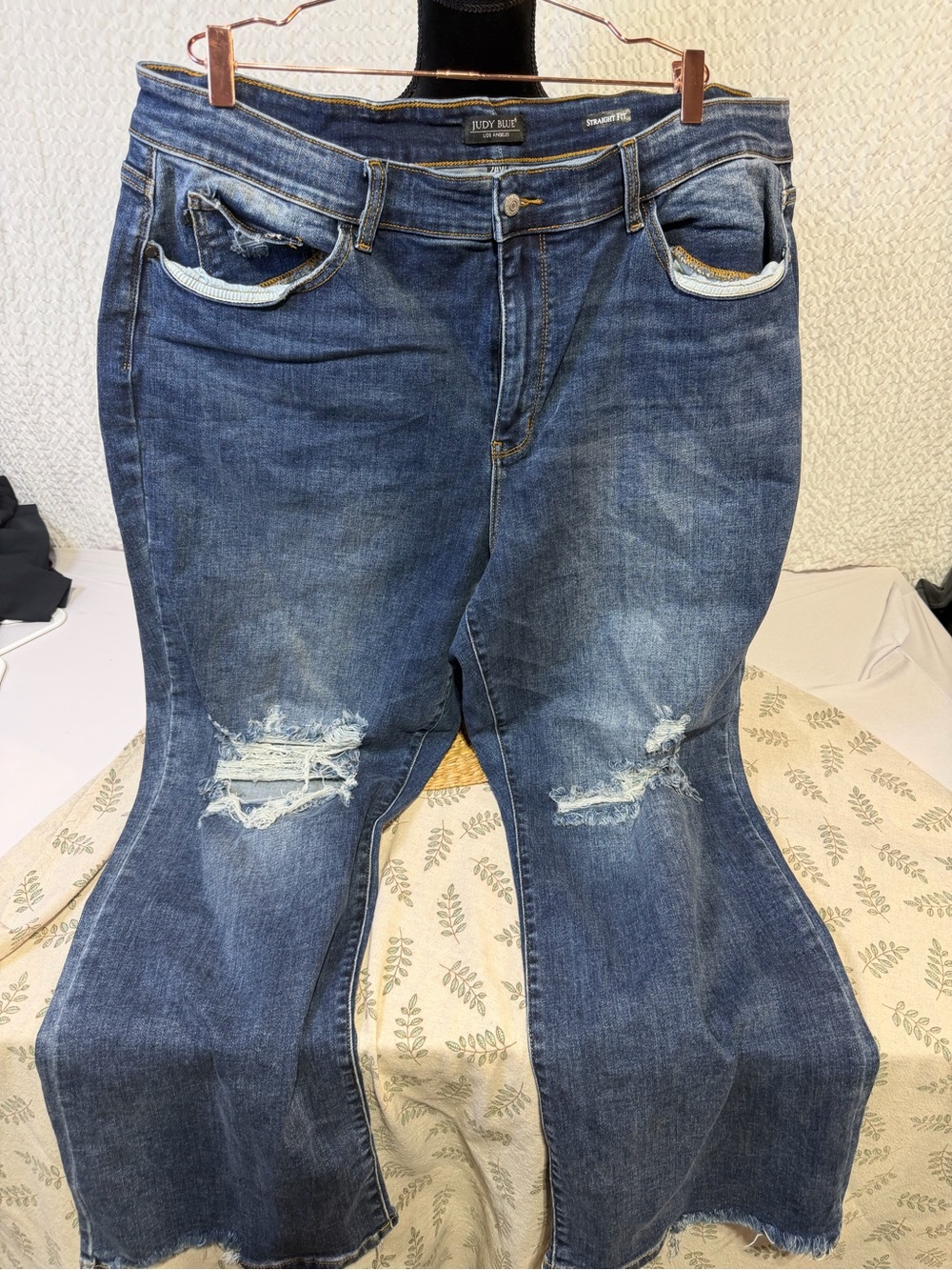 Judy Blue Dark Wash Distressed Flare Jeans